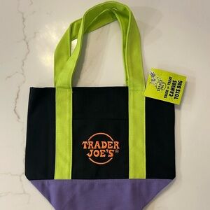 Trader Joe's Halloween Black & Green Canvas Mini Tote